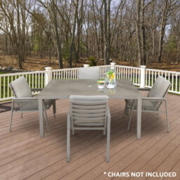 Loops Garden Dining Set - 1.5M Table & 6X Chairs - Light Grey Aluminium & Rope Outdoor - thumbnail 4