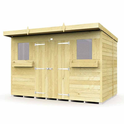 Buttercup Farm 10 X 6 Feet Pent Summer Shed - Wood - L178 X W302 X H201 Cm - image 1