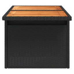 Berkfield Garden Table Black 100X55X73 Cm Poly Rattan And Acacia Wood - thumbnail 6