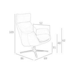 Angel Cerda Stylish Dark Grey Leather Swivel Recliner For Ultimate Comfort - thumbnail 7