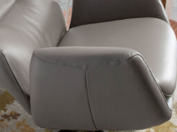 Angel Cerda Stylish Dark Grey Leather Swivel Recliner For Ultimate Comfort - thumbnail 4
