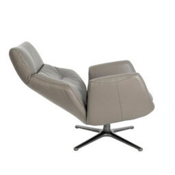 Angel Cerda Stylish Dark Grey Leather Swivel Recliner For Ultimate Comfort - thumbnail 6