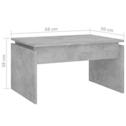 Vidaxl Coffee Table Concrete Grey 68X50X38 Cm Engineered Wood - thumbnail 3