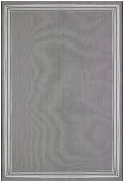 Bordered Black Modern Easy To Clean Dining Room Rug-160Cm X 230Cm - thumbnail 1
