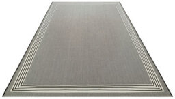 Bordered Black Modern Easy To Clean Dining Room Rug-160Cm X 230Cm - thumbnail 5
