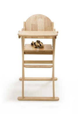 Safetots Deluxe Putaway Folding Wooden High Chair, Natural, Highchair For Baby And Toddler, Pre-Assembled - image 1