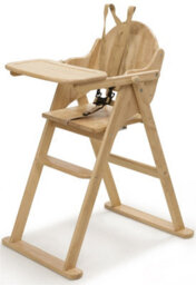 Safetots Deluxe Putaway Folding Wooden High Chair, Natural, Highchair For Baby And Toddler, Pre-Assembled - thumbnail 2