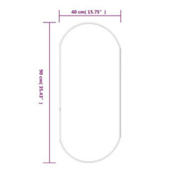 Vidaxl Wall Mirror Black 90X40 Cm Oval - thumbnail 3
