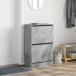 Berkfield Shoe Cabinet Concrete Grey 60X34X96.5 Cm Engineered Wood - thumbnail 3
