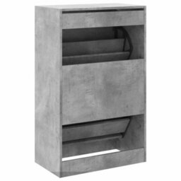 Berkfield Shoe Cabinet Concrete Grey 60X34X96.5 Cm Engineered Wood - thumbnail 7