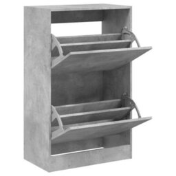 Berkfield Shoe Cabinet Concrete Grey 60X34X96.5 Cm Engineered Wood - thumbnail 2