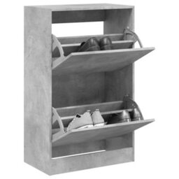 Berkfield Shoe Cabinet Concrete Grey 60X34X96.5 Cm Engineered Wood - thumbnail 1