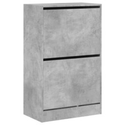 Berkfield Shoe Cabinet Concrete Grey 60X34X96.5 Cm Engineered Wood - thumbnail 4