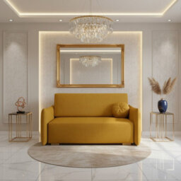Viva Glov Iii Sofa Bed With Sleep Function Storage Container Chipboard Wooden Frame Sinuous Spring 154X98X85Cm Mustard - thumbnail 2