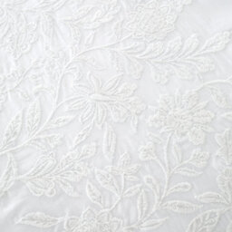 Bianca Fine Linens Embroidery Floral 200 Thread Count Cotton Duvet Cover Set With Pillowcases White - thumbnail 5