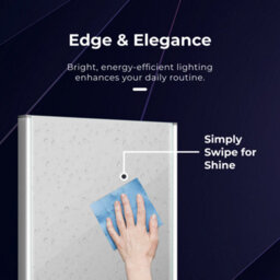 Ibathuk Glowvia Wall Mounted Led Illuminated Mirror, Modern Mirror For Bathroom With Touch Sensor & Demister Pad, 390 X 500mm - thumbnail 2