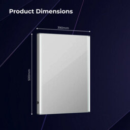 Ibathuk Glowvia Wall Mounted Led Illuminated Mirror, Modern Mirror For Bathroom With Touch Sensor & Demister Pad, 390 X 500mm - thumbnail 4
