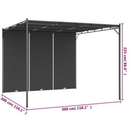 Berkfield Garden Gazebo With Side Curtain 3X3X2.25 M Anthracite - thumbnail 8