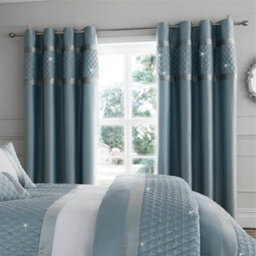 Catherine Lansfield Bedroom Sequin Cluster Quilted 240X260Cm Bedspread Duck Egg Blue - thumbnail 5