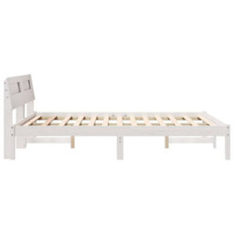 Berkfield Modern With Led Strip Lights White 135 X 190 Cm Solid Pine Wood - thumbnail 6