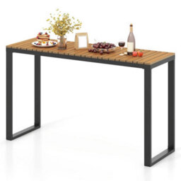 Outdoor Patio Table Side Table With Long Lasting Wpc Tabletop Brown - thumbnail 3
