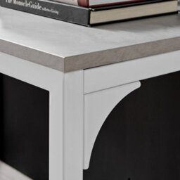 Furniturebox Uk Kendrick Grey Marble Effect Desk 120Cm For Home Working Study Gaming Office Desk. Elegant White Leg Melamine Desk - thumbnail 6