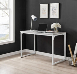 Furniturebox Uk Kendrick Grey Marble Effect Desk 120Cm For Home Working Study Gaming Office Desk. Elegant White Leg Melamine Desk - thumbnail 8