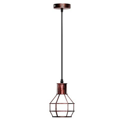 Rustic Red Ceiling Light Wire Basket Metal Basket Pendant Lighting Ceiling Light Shade, Industrial Style Light For Indoor - image 1