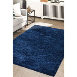 Melrose Super Soft Venus Shaggy Snuggly Plain Navy Area Rug 160/230Cm - thumbnail 1