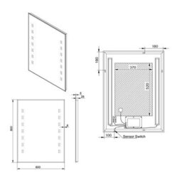 Sundaze 600 X 800mm Illuminated Led Light Bathroom Mirror Anti-Fog With Demister Pad Sensor - thumbnail 3