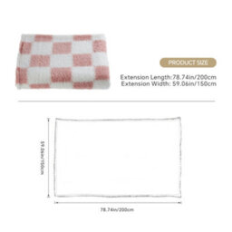 Living And Home Luxurious Exquisite Cozy Ultra Soft Plaid Plush Flannel Blanket Pink And White 150Cm W X 200Cm D Four Seasons - thumbnail 9
