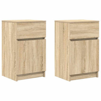 Berkfield Durable Bedside Cabinets 2 Pcs Sonoma Oak 39X35X65 Cm Engineered Wood