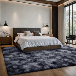 Aspire Homeware Non-Slip Tie Dye Grey Shaggy Rug Soft Fluffy Washable, Living Area And Dining Room Rug, (L)290Cm X (W)200Cm - thumbnail 6