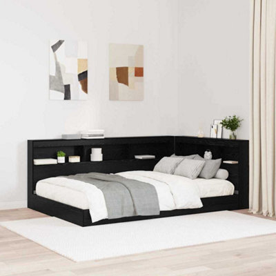 Berkfield Storage Headboard With Shelf Black Oak 120 Cm Engineered Wood - image 1