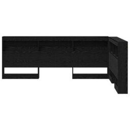 Berkfield Storage Headboard With Shelf Black Oak 120 Cm Engineered Wood - thumbnail 5