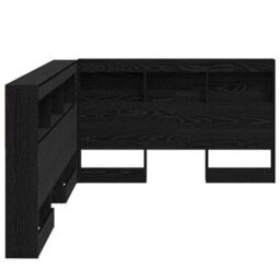 Berkfield Storage Headboard With Shelf Black Oak 120 Cm Engineered Wood - thumbnail 6