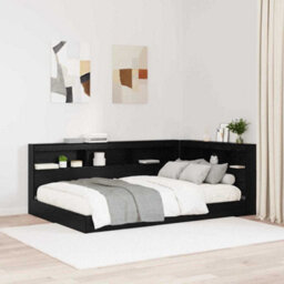Berkfield Storage Headboard With Shelf Black Oak 120 Cm Engineered Wood - thumbnail 1