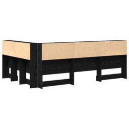 Berkfield Storage Headboard With Shelf Black Oak 120 Cm Engineered Wood - thumbnail 7