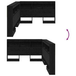 Berkfield Storage Headboard With Shelf Black Oak 120 Cm Engineered Wood - thumbnail 9