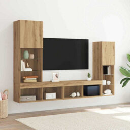 Walplus Tv Cabinet 4 Pcs Artisan Oak 40.5 X 30 X 102 Cm Engineered Wood - thumbnail 1