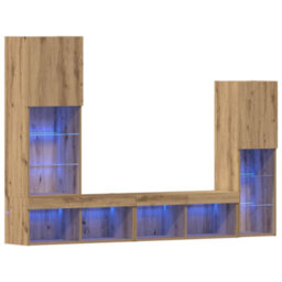 Walplus Tv Cabinet 4 Pcs Artisan Oak 40.5 X 30 X 102 Cm Engineered Wood - thumbnail 2