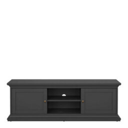 Wyld Haus Osaka Farmhouse Dark Grey Tv Unit 2 Doors With Open Shelves - thumbnail 3