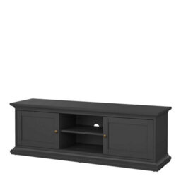 Wyld Haus Osaka Farmhouse Dark Grey Tv Unit 2 Doors With Open Shelves - thumbnail 4