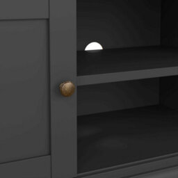 Wyld Haus Osaka Farmhouse Dark Grey Tv Unit 2 Doors With Open Shelves - thumbnail 7