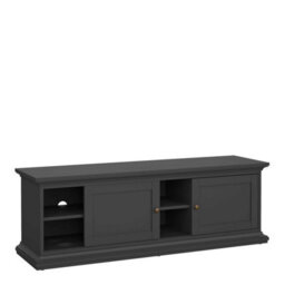 Wyld Haus Osaka Farmhouse Dark Grey Tv Unit 2 Doors With Open Shelves - thumbnail 6