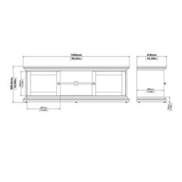 Wyld Haus Osaka Farmhouse Dark Grey Tv Unit 2 Doors With Open Shelves - thumbnail 9