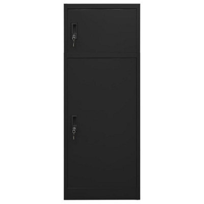 Berkfield Durable Saddle Cabinet Black 53X53X140 Cm Steel - image 1