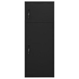 Berkfield Durable Saddle Cabinet Black 53X53X140 Cm Steel