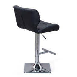 Furniture in Fashion Candid Black Faux Leather Bar Stools With Chrome Base In Pair - thumbnail 3