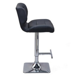 Furniture in Fashion Candid Black Faux Leather Bar Stools With Chrome Base In Pair - thumbnail 2